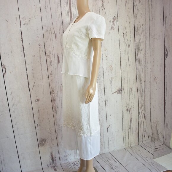 Plaza South 80's Vintage Linen and Rayon Two Pieces Skirt Set - Picture 3 of 10